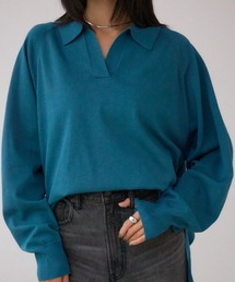 AZUL by moussy | ポロカラーフォルムニットプルオーバー(ニット/セーター)