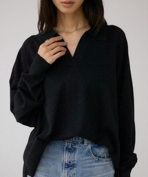 AZUL by moussy | ポロカラーフォルムニットプルオーバー(ニット/セーター)