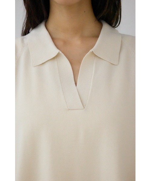 AZUL by moussy（アズールバイマウジー）の「ポロカラーフォルムニットプルオーバー（ニット/セーター・レディース・杢グレー/アイボリー/ブラック/ダークブルー・FREE）」の12枚目の写真