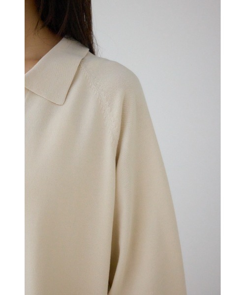 AZUL by moussy（アズールバイマウジー）の「ポロカラーフォルムニットプルオーバー（ニット/セーター・レディース・杢グレー/アイボリー/ブラック/ダークブルー・FREE）」の13枚目の写真