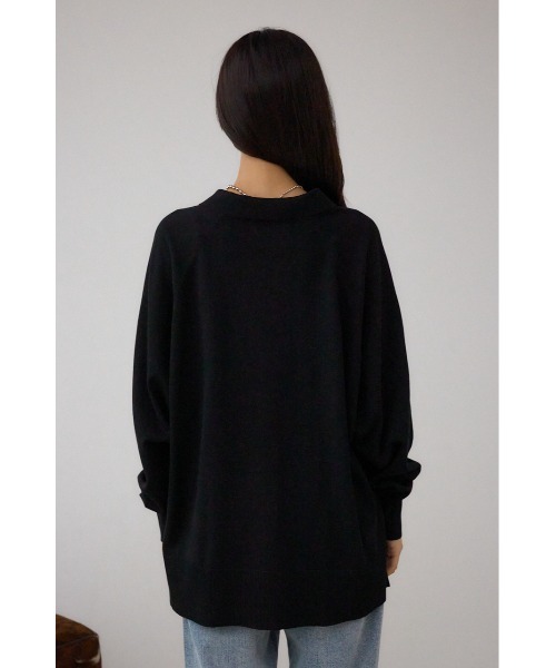 AZUL by moussy（アズールバイマウジー）の「ポロカラーフォルムニットプルオーバー（ニット/セーター・レディース・杢グレー/アイボリー/ブラック/ダークブルー・FREE）」の22枚目の写真