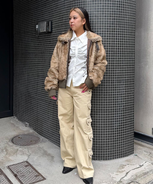 Oriens JOURNAL STANDARD（オリエンス ジャーナルスタンダード）の「フェイクファーブルゾン（その他アウター・レディース・ブラウン系その他/キャメル・FREE）」の7枚目の写真