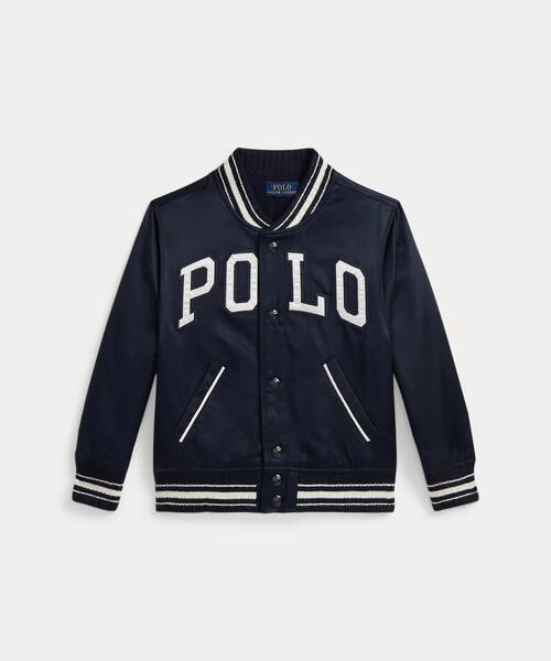 ロゴ サテン ベースボール ジャケット（スタジャン）｜POLO RALPH