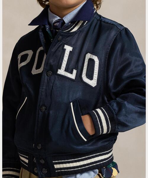 ロゴ サテン ベースボール ジャケット（スタジャン）｜POLO RALPH