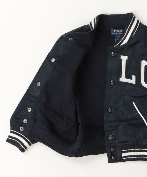 ロゴ サテン ベースボール ジャケット（スタジャン）｜POLO RALPH