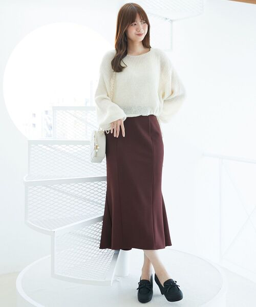 MAJESTIC LEGON(マジェスティックレゴン)の「キラキラドロストメッシュニット(ニット/セーター・レディース・ピンク/ボルドー/アイボリー/ブラック・MEDIUM)」の21枚目の写真