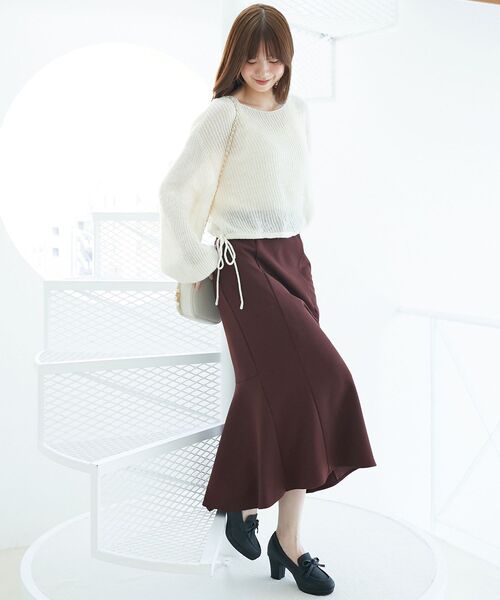 MAJESTIC LEGON(マジェスティックレゴン)の「キラキラドロストメッシュニット(ニット/セーター・レディース・ピンク/ボルドー/アイボリー/ブラック・MEDIUM)」の22枚目の写真