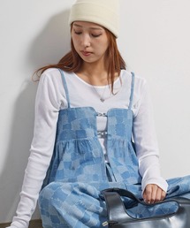 デニムパッチワークの編み込みトレーナー SHUTTLE/ デニムパッチワークコート | SHUTTLE online shop