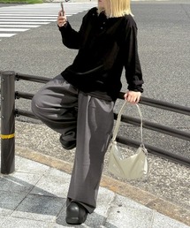 Chikashitsu +（チカシツプラス）の「【Chikashitsu +】over tuck slacks / 【チカシツプラス】オーバータックスラックス（スラックス）」