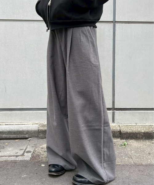Chikashitsu +(チカシツプラス)の「【Chikashitsu +】over tuck slacks / 【チカシツプラス】オーバータックスラックス<着用動画あり>(スラックス・メンズ・ブラック/グレー・M/S/L)」の22枚目の写真