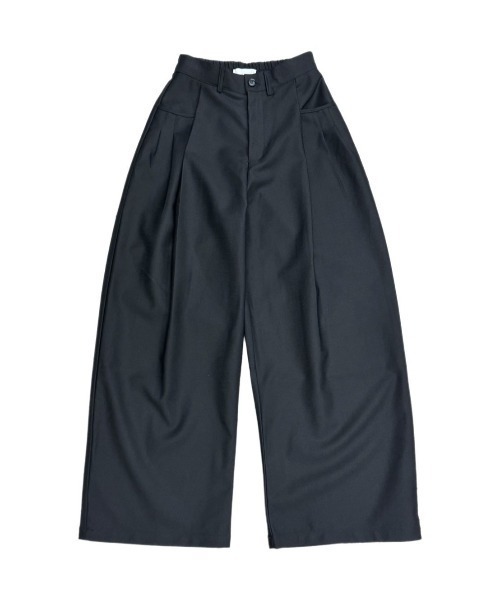 Chikashitsu +（チカシツプラス）の「【Chikashitsu +】over tuck slacks / 【チカシツプラス】オーバータックスラックス（スラックス・メンズ・ブラック/グレー・M/S/L）」の22枚目の写真