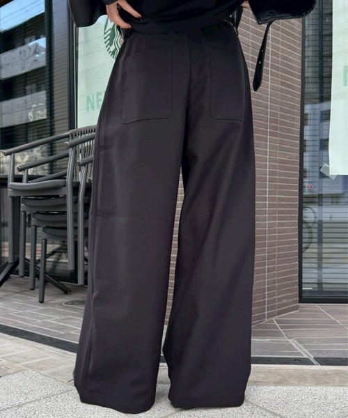 Chikashitsu +】over tuck slacks / 【チカシツプラス】オーバータック