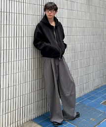 Chikashitsu +（チカシツプラス）の「【Chikashitsu +】over tuck slacks / 【チカシツプラス】オーバータックスラックス（スラックス）」