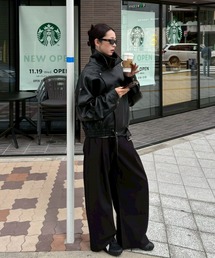 Chikashitsu +（チカシツプラス）の「【Chikashitsu +】over tuck slacks / 【チカシツプラス】オーバータックスラックス（スラックス）」