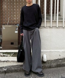 Chikashitsu +（チカシツプラス）の「【Chikashitsu +】over tuck slacks / 【チカシツプラス】オーバータックスラックス（スラックス）」