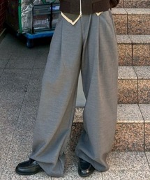 Chikashitsu +（チカシツプラス）の「【Chikashitsu +】over tuck slacks / 【チカシツプラス】オーバータックスラックス＜着用動画あり＞（スラックス）」