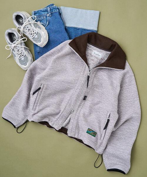 新品タグ付き⭐️フリースジャケット⭐️ TFW49⭐️2025NEW ⭐️ グレー セール】Foxfire/フォックスファイヤー 配色 フリースジャケット