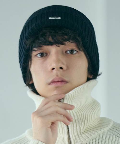 LACOSTE（ラコステ）の「ワンポイントウールニットキャップ（ニットキャップ/ビーニー・メンズ・ブラック/ダークグリーン/グレー・FREE）」の4枚目の写真