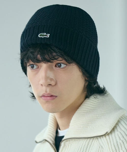 LACOSTE（ラコステ）の「ワンポイントウールニットキャップ（ニットキャップ/ビーニー・メンズ・ブラック/ダークグリーン/グレー・FREE）」の9枚目の写真
