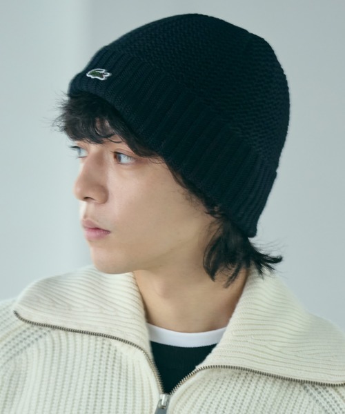 LACOSTE（ラコステ）の「ワンポイントウールニットキャップ（ニットキャップ/ビーニー・メンズ・ブラック/ダークグリーン/グレー・FREE）」の10枚目の写真