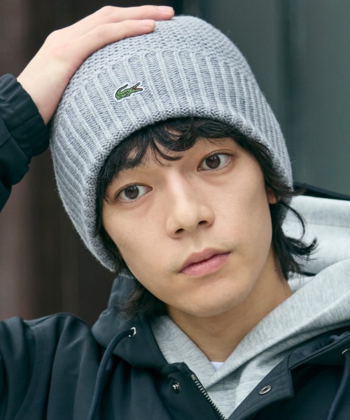 LACOSTE（ラコステ）の「ワンポイントウールニットキャップ（ニットキャップ/ビーニー・メンズ・ブラック/ダークグリーン/グレー・FREE）」の16枚目の写真