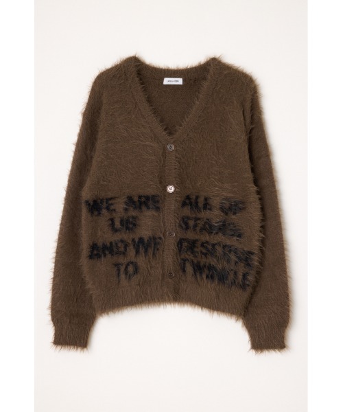 LAGUA GEM(ラグアジェム)の「LETTERING OVER KNIT カーディガン(カーディガン/ボレロ・レディース・ブラック/オフホワイト/ブラウン・FREE)」の11枚目の写真