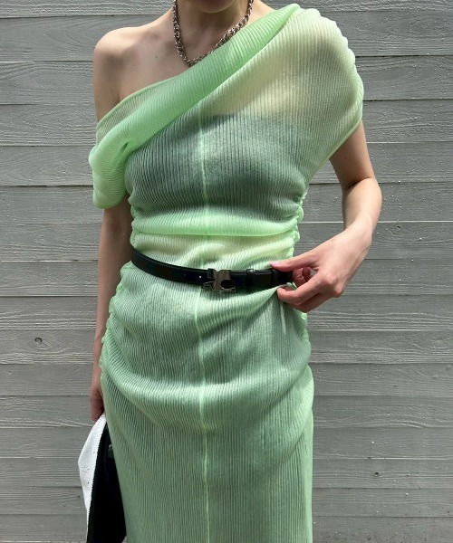 FETICO（フェティコ）の「FETICO SHEER GATHERED KNIT DRESS FTC252-0710（ワンピース・レディース・グリーン・1）」の6枚目の写真