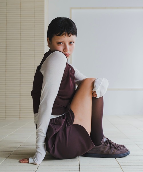 lit(リット)の「Hem Layered Knit Vest(ニット/セーター・レディース・ブラウン/ブラック/ライトベージュ・FREE)」の3枚目の写真