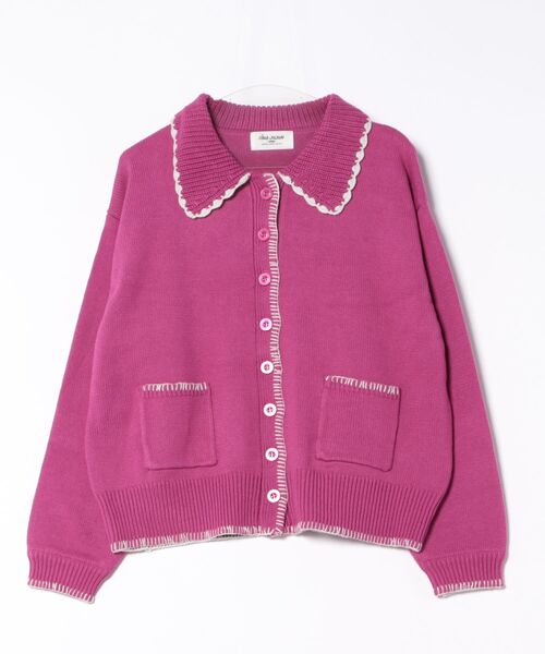 ハンドステッチ ニットジャケット TINA：JOJUN ハンドステッチ ニットジャケット TINA：JOJUN（その他アウター