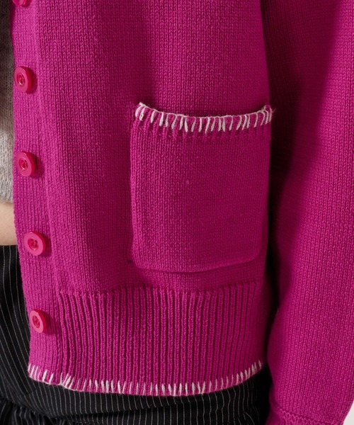 TINA：JOJUN（ティーナジョジュン）の「ハンドステッチ ニットジャケット TINA：JOJUN（その他アウター・レディース・アイボリー/プラム/グレー・M）」の17枚目の写真