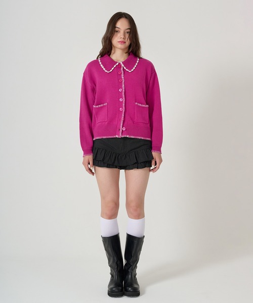 TINA：JOJUN（ティーナジョジュン）の「ハンドステッチ ニットジャケット TINA：JOJUN（その他アウター・レディース・アイボリー/プラム/グレー・M）」の19枚目の写真