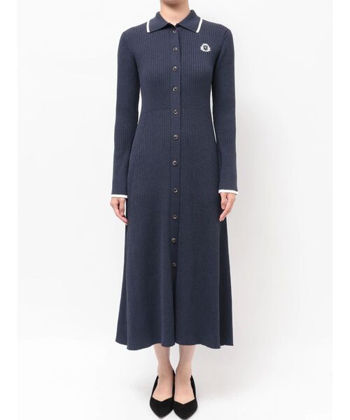 TONAL（トーナル）の「エンブレム刺繍ポロニットワンピース（ワンピース・レディース・ライトブルー/ネイビー/ブラウン・MEDIUM）」の13枚目の写真