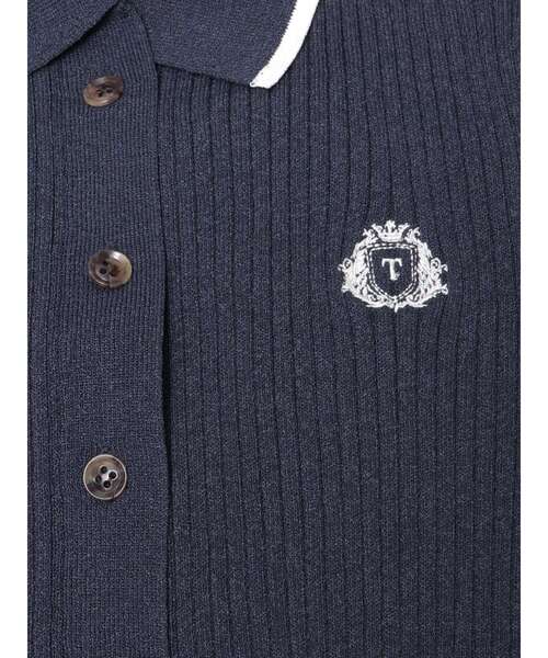 TONAL（トーナル）の「エンブレム刺繍ポロニットワンピース（ワンピース・レディース・ライトブルー/ネイビー/ブラウン・MEDIUM）」の4枚目の写真