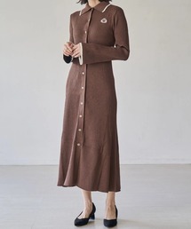 TONAL | エンブレム刺繍ポロニットワンピース(ワンピース)