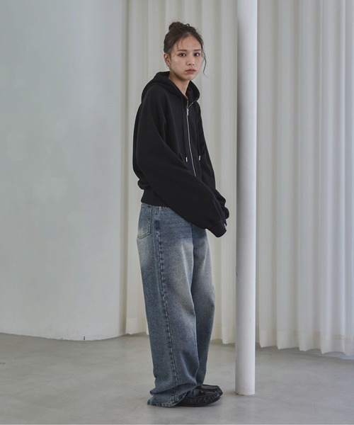 feepur（フェピュール）の「ダブルジップベーシックパーカー（パーカー・レディース・ブラック/レッド/ブラウン/杢グレー/オートミール・MEDIUM）」の22枚目の写真