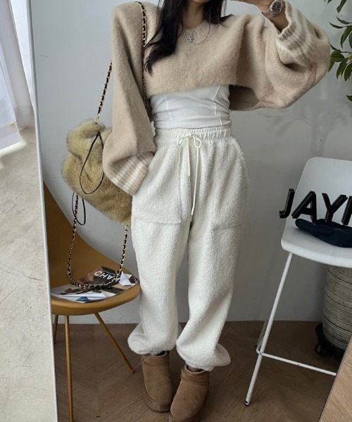 FREE STYLISTS（フリー スタイリスト）の「YUGA_YGMC  Fleece Relaxing Pants（その他パンツ・レディース・ブラック/オフホワイト/カーキ・FREE）」の13枚目の写真