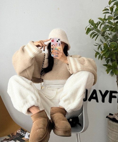 FREE STYLISTS（フリー スタイリスト）の「YUGA_YGMC  Fleece Relaxing Pants（その他パンツ・レディース・ブラック/オフホワイト/カーキ・FREE）」の15枚目の写真