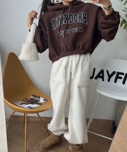 FREE STYLISTS（フリー スタイリスト）の「YUGA_YGMC  Fleece Relaxing Pants（その他パンツ・レディース・ブラック/オフホワイト/カーキ・FREE）」の6枚目の写真