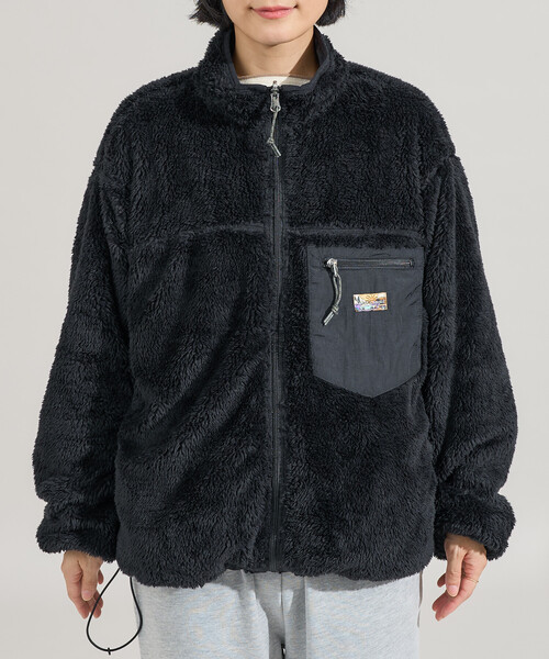 セール】配色 リバーシブル ボアジャケット/裏ボア ナイロンブルゾン