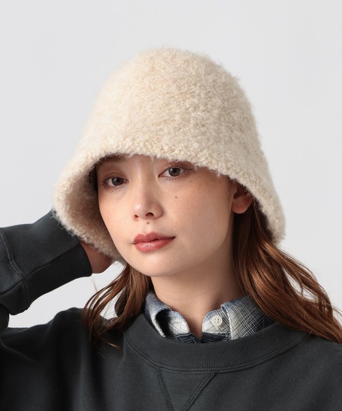 BAYFLOW（ベイフロー）の「プードルファーハット（ハット・レディース・グレー/アイボリー・FREE）」の2枚目の写真