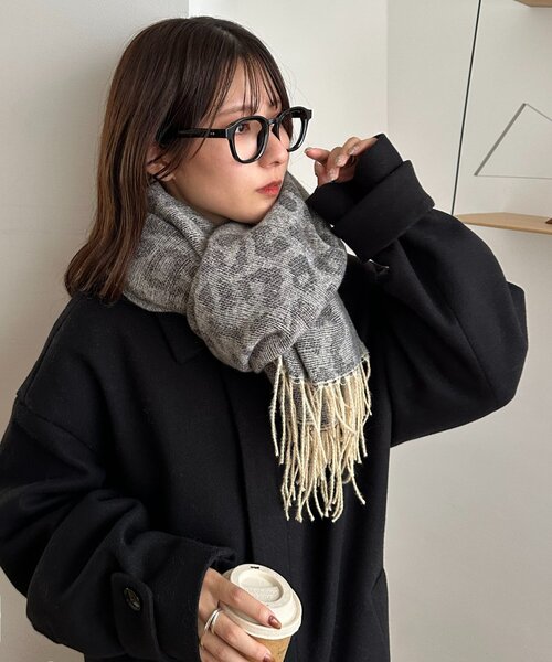 DISCOAT（ディスコート）の「レオパードジャガードストール（ストール/ショール・レディース・ベージュ/ブラウン/グレー・FREE）」の5枚目の写真