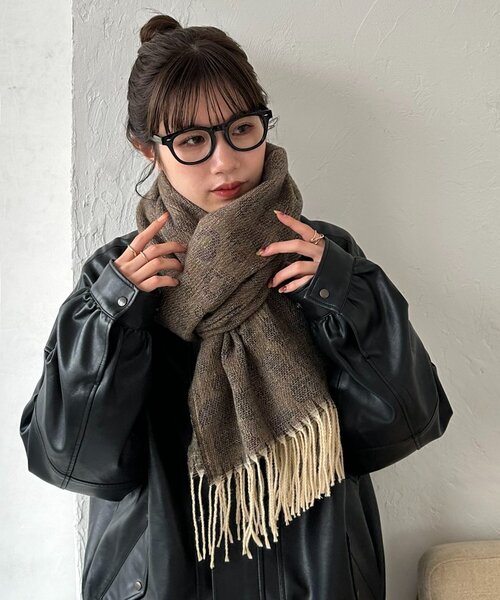 DISCOAT（ディスコート）の「レオパードジャガードストール（ストール/ショール・レディース・ベージュ/ブラウン/グレー・FREE）」の9枚目の写真