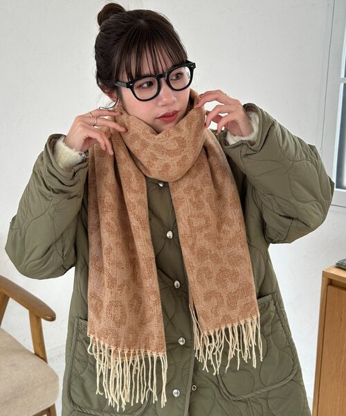 DISCOAT（ディスコート）の「レオパードジャガードストール（ストール/ショール・レディース・ベージュ/ブラウン/グレー・FREE）」の15枚目の写真