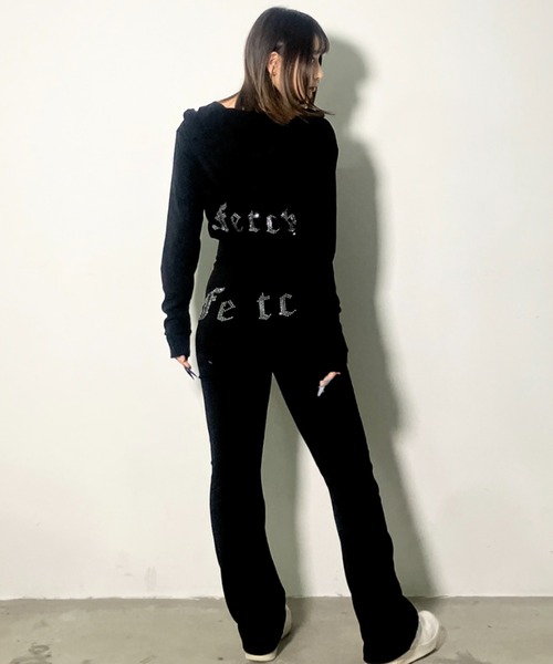 .KOM(ドットコム)の「A'GEM/9 × .kom 『.kom/ドットケーオーエム』 ラインストーンロゴショートZIPパーカー(セットアップ・レディース・ブラック/ピンク・FREE)」の14枚目の写真