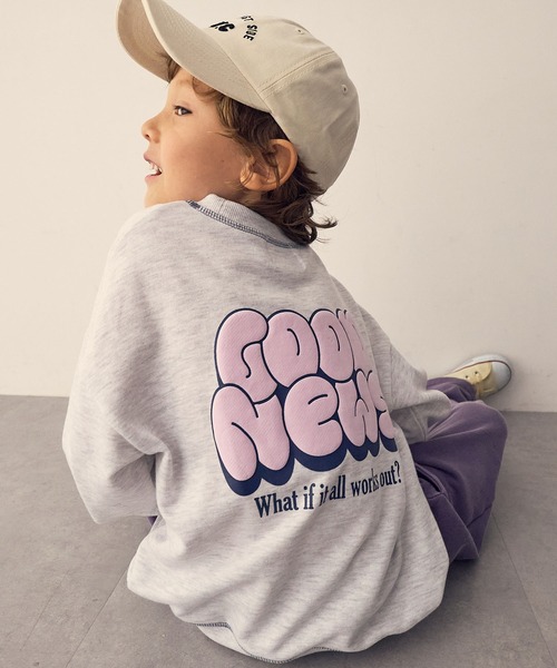 Piet（ピエット）の「【軽量】バッグロゴ スウェット（スウェット・キッズ・グレー/ピンク/チャコール/ネイビー・100/130/120/110）」の2枚目の写真