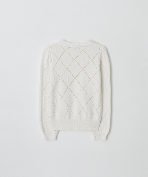 RONRON(ロンロン)の「DIAMOND PATTERN LONG SLEEVE KNIT IVORY(ニット/セーター・レディース・その他・FREE)」の2枚目の写真