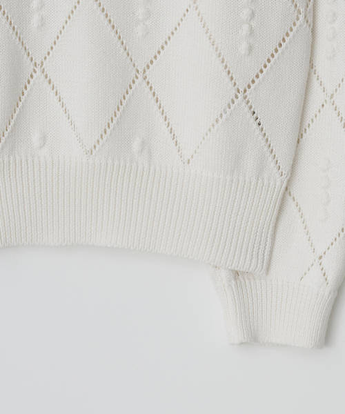 RONRON(ロンロン)の「DIAMOND PATTERN LONG SLEEVE KNIT IVORY(ニット/セーター・レディース・その他・FREE)」の5枚目の写真
