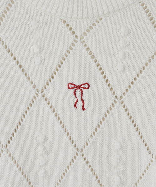 RONRON(ロンロン)の「DIAMOND PATTERN LONG SLEEVE KNIT IVORY(ニット/セーター・レディース・その他・FREE)」の6枚目の写真