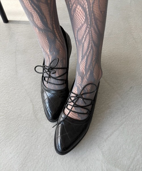 SANSeLF（サンセルフ）の「【SANSeLF】キルティングレースアップローヒールシューズ sas25a029（パンプス・レディース・ブラック・39/38/37/36）」の4枚目の写真