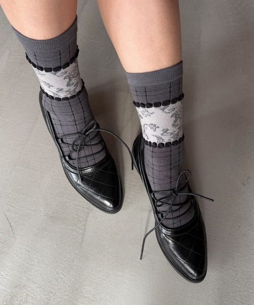 SANSeLF（サンセルフ）の「【SANSeLF】キルティングレースアップローヒールシューズ sas25a029（パンプス・レディース・ブラック・39/38/37/36）」の11枚目の写真